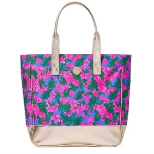 NWOT Lilly Pulitzer Women's Art Tote Bag Cerise Pink Safari Sunset Floral Print